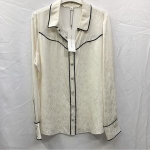 Veronica Beard Maybe Jacquard Western Silk Blouse NWT size 12